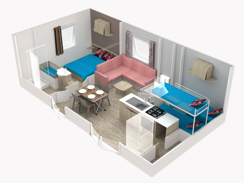 Mobil home camping Annecy Plan